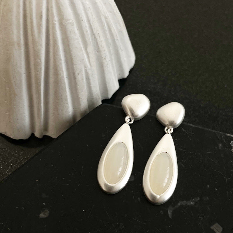 Black White Geometric Drop Earrings