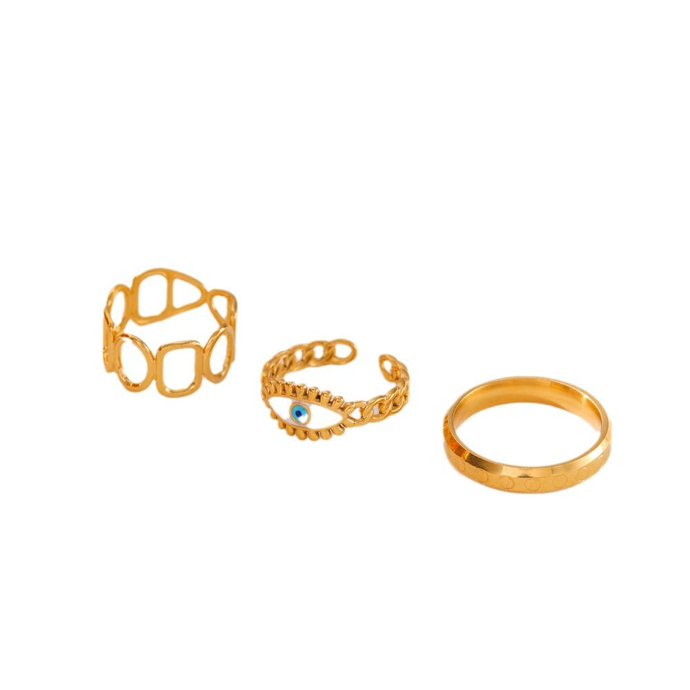 Golden Stainless Steel O-shaped Square Ring Suit