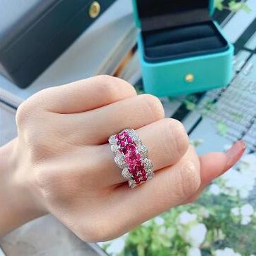 Red Corundum Gemstone Ring