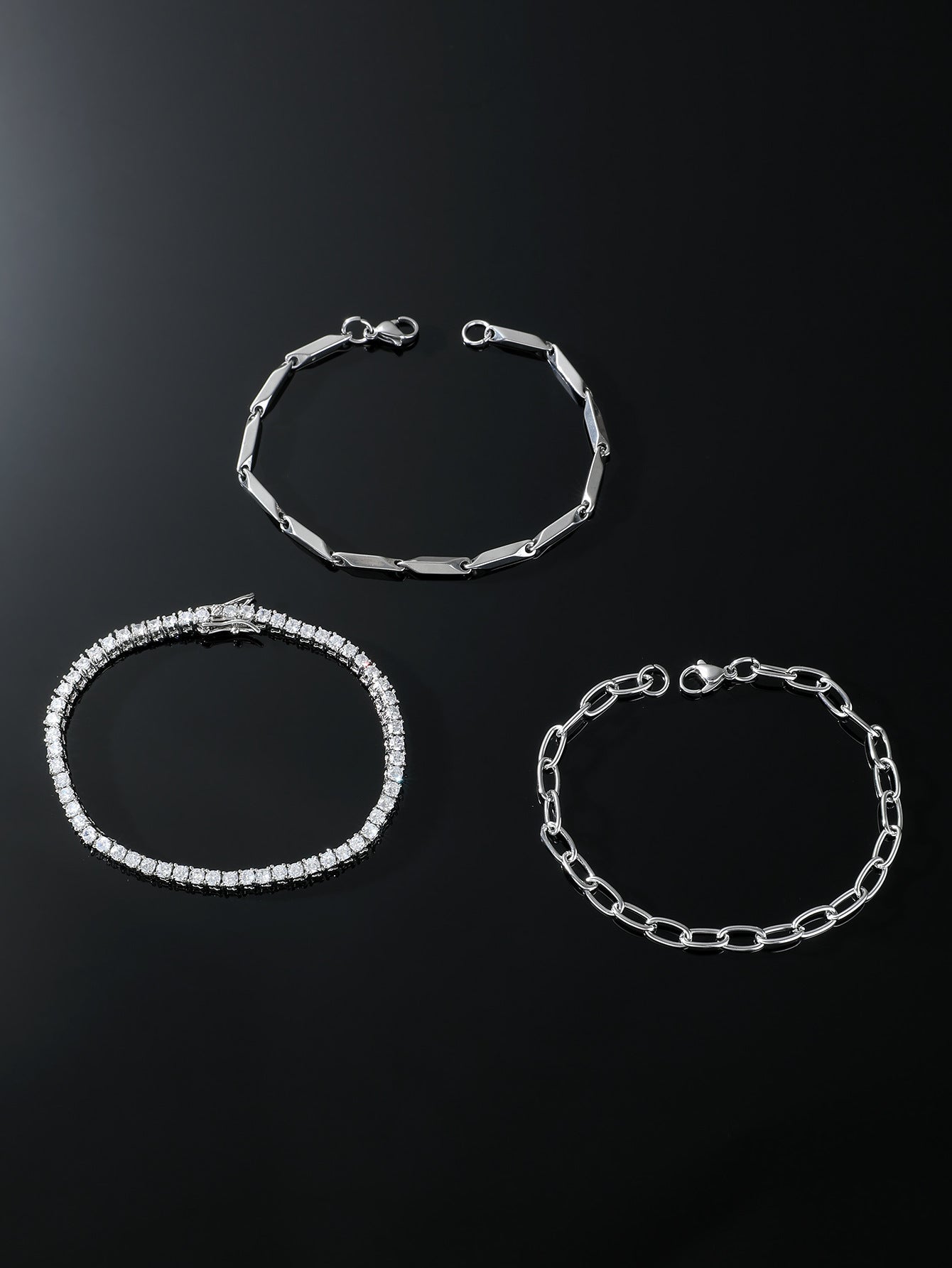 Stainless Steel Sunflower Bracelet Set