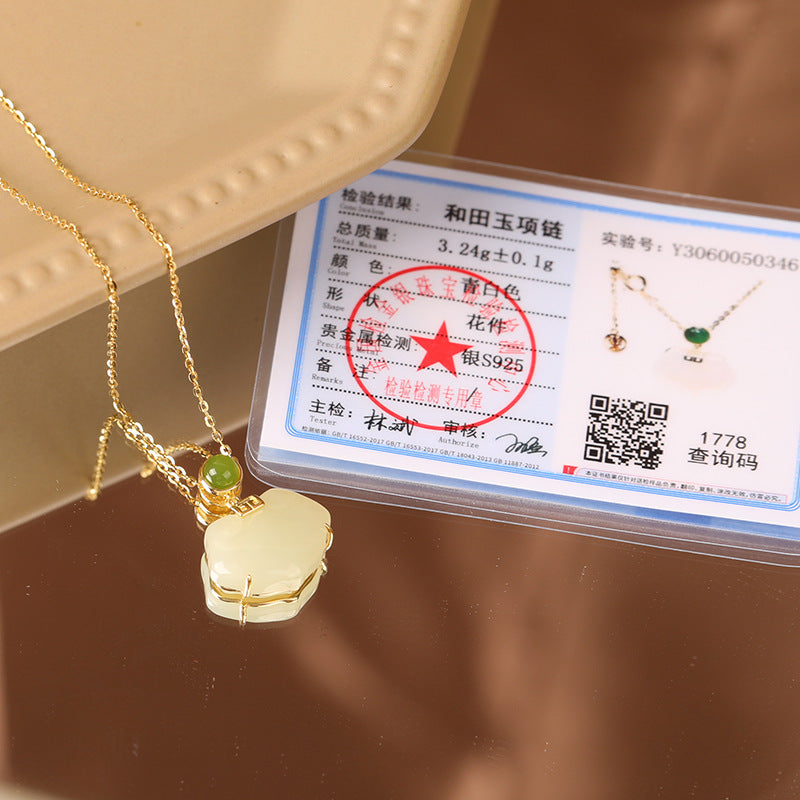 925 Silver Jade Clavicle Necklace