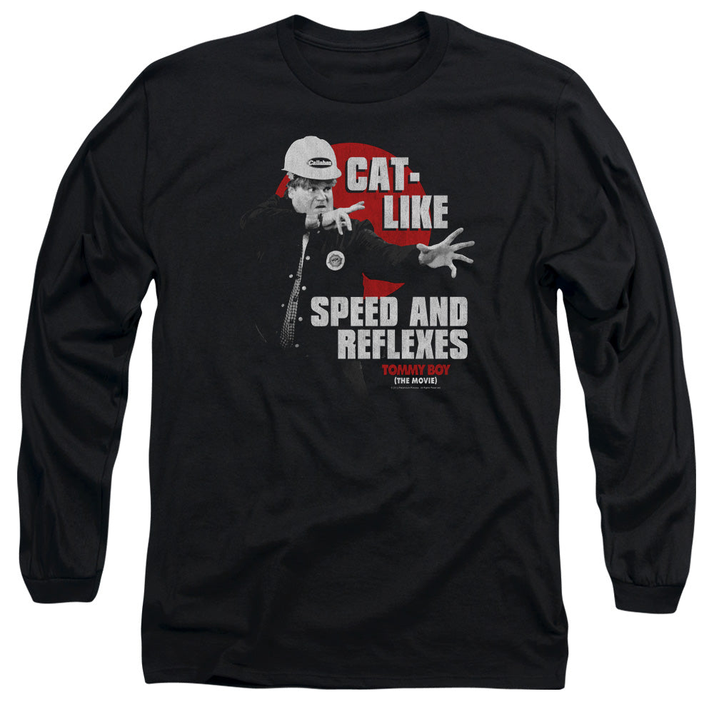 Tommy Boy Cat Like Mens Long Sleeve Shirt Black Officially Licensed