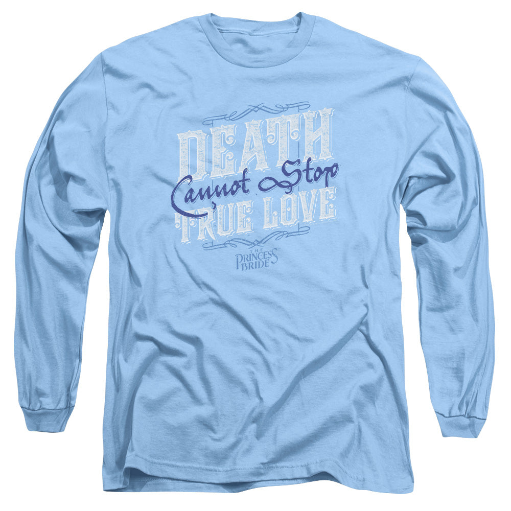 The Princess Bride Love Over Death Mens Long Sleeve Shirt Carolina Blue Officially Licensed