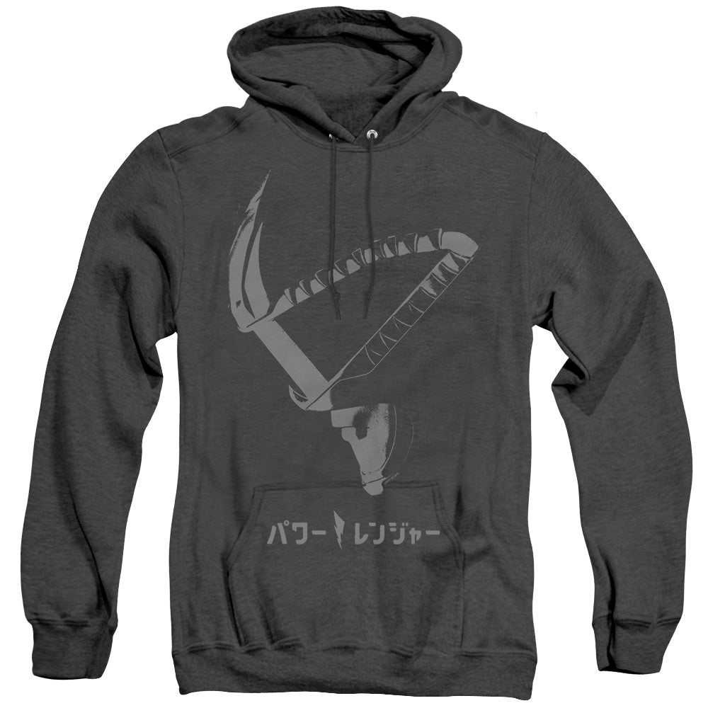 Power Rangers Helmet Heather Mens Hoodie Black Officially Licensed