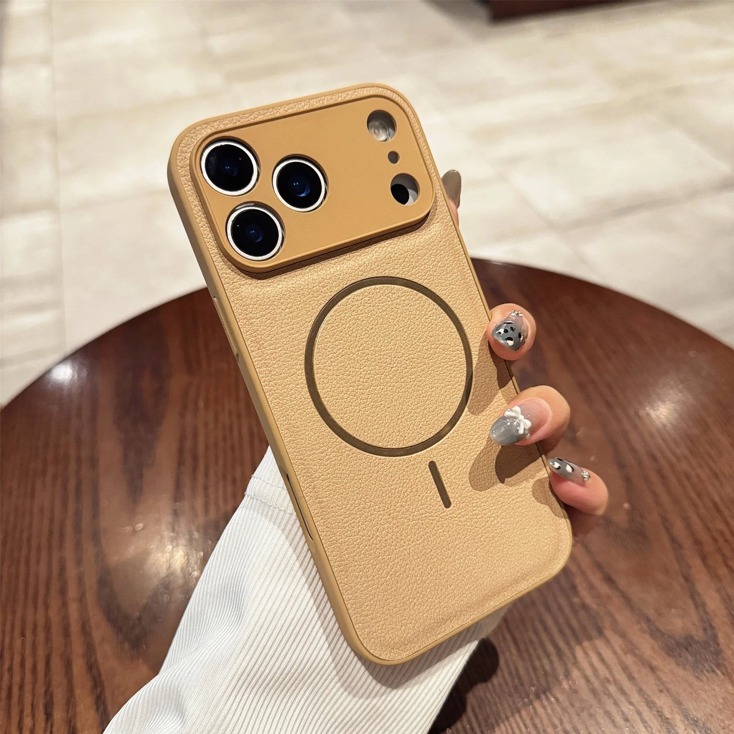 For Iphone17promax Magnetic Case Leather Pattern Matte Phone Case for IPhone 17 16 14 15 13 12 Pro Max Plus 11 for Magsafe Cover