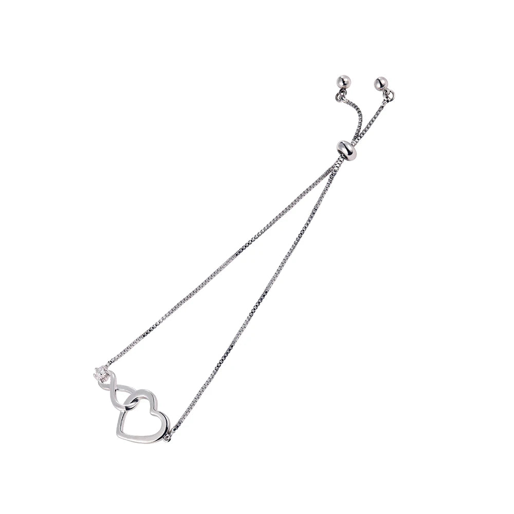 ForeverBound 925 Sterling Silver Heart Bracelet | Luxury Crystal Infinity Charm For Endless Love 💎