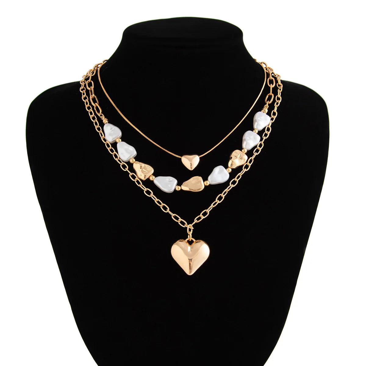 2025 “Heartwired” Boho Luxe Pearl-Layered Pendant – Mood-Ready Romantic Gold Necklace for Girls, Goddesses & Grown Crushes - THOOBO!