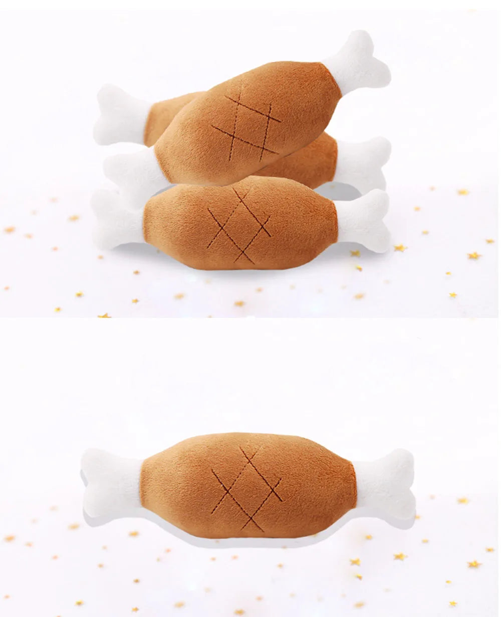 Chomp Charmers Plush Squeaky Bone & Carrot Toys – Built for Wiggles, Designed for Chewers!