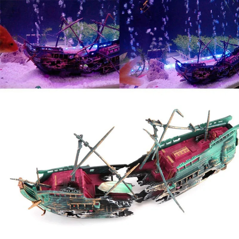 Titanic Trouble: Split Shipwreck Aquarium Adventure Decor