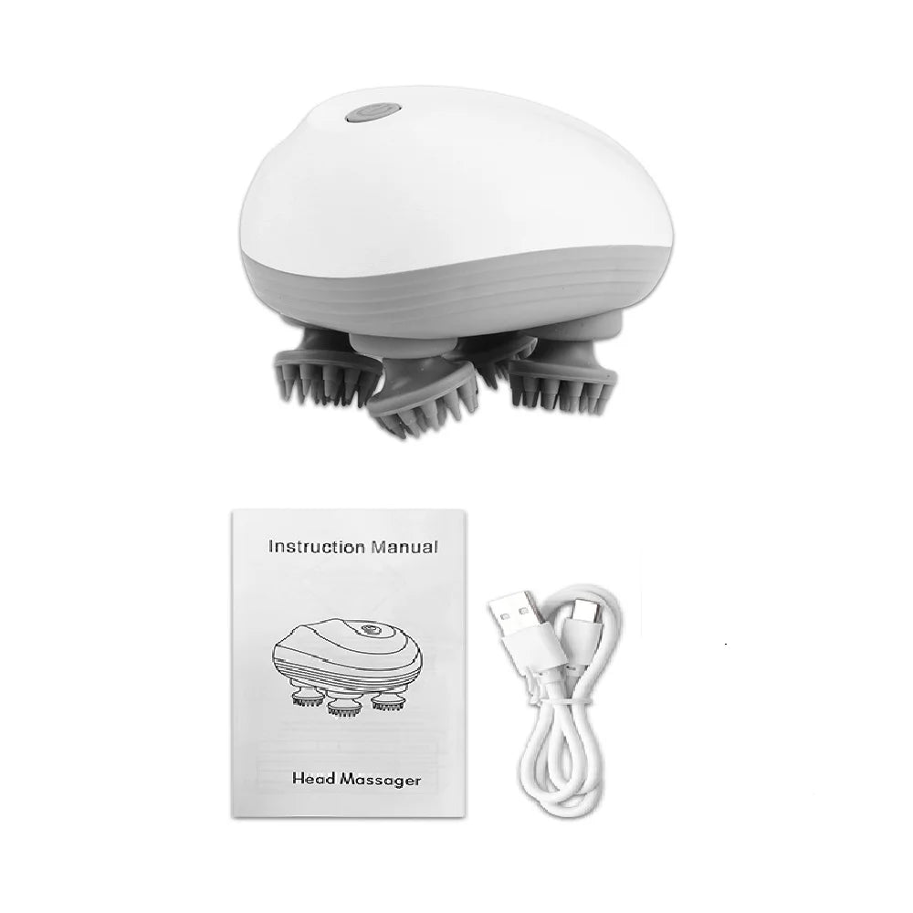 Electric Pet Claw Massager with 4 Kneading Heads – Deep Tissue Grooming & Relaxation for Cats and Small Pets