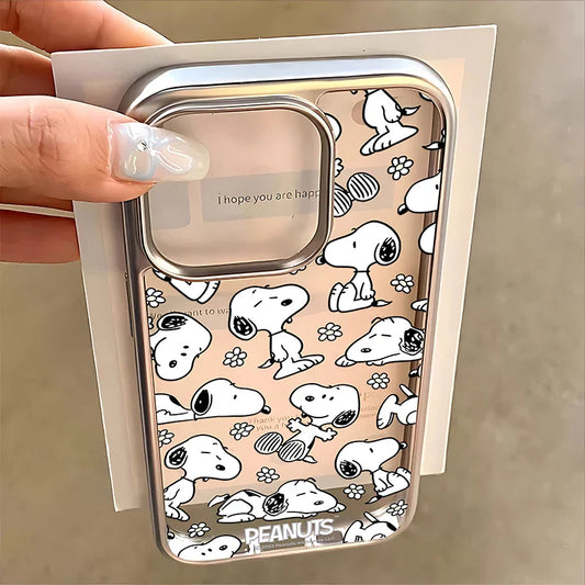 Cartoon Luxury Snoopies Hot Phone Case for IPhone 16 15 14 13 12 11 Pro Max X XR XSMAX 8 7 Plus Luxury Clear Back Cover