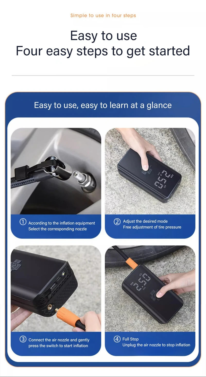 “Pump Commander Pro” Wireless Electric Air Compressor – Inflate Anything, Anywhere, Anytime