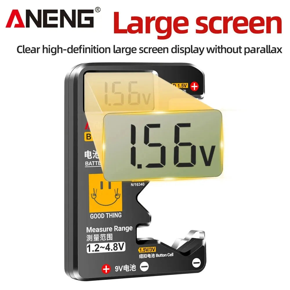 ANENG BT189 Button Cell Battery Tester 9V N D C AA AAA Universal Household LCD Display Battery Tester Power Bank Detectors Tools - THOOBO!