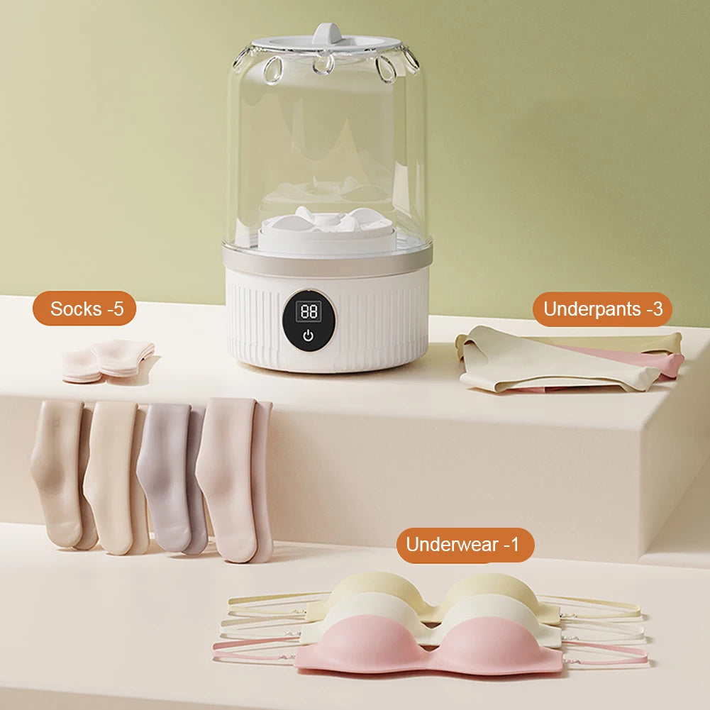 BubbleBliss Underwear Washer – Cordless Mini Laundry Cup for Travel, Dorm & Tiny Spaces