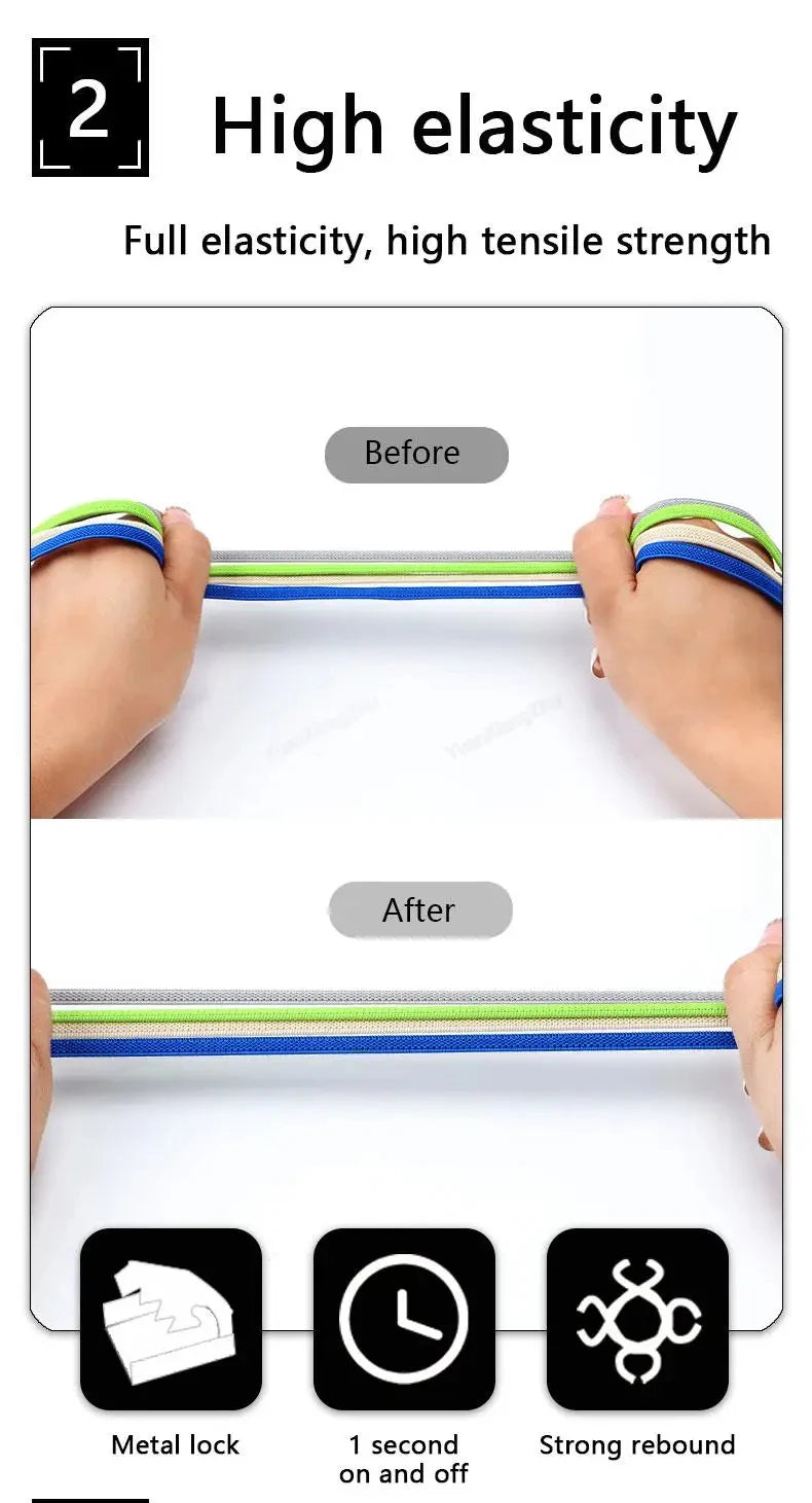 SnapStride Elastic No-Tie Shoelaces – Quick-Fit Laces for Sneakers, Kids & Adults - THOOBO!