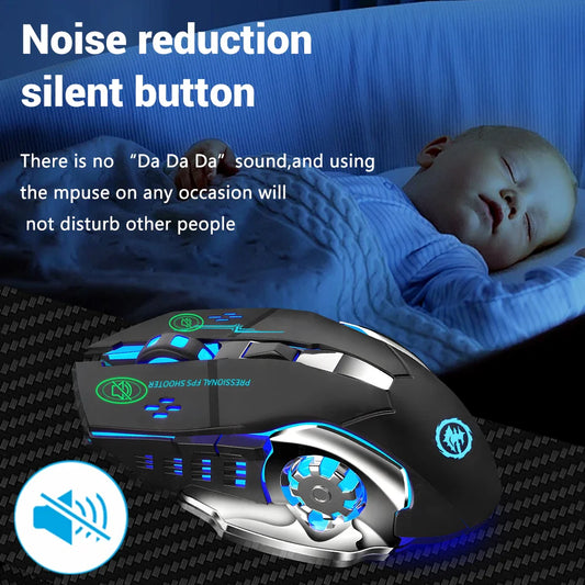 Rechargeable Wireless Mouse Gaming Computer Silent Bluetooth Mouse 2.4G USB Mechanical Backlight PC Gamer Mouse For Computer