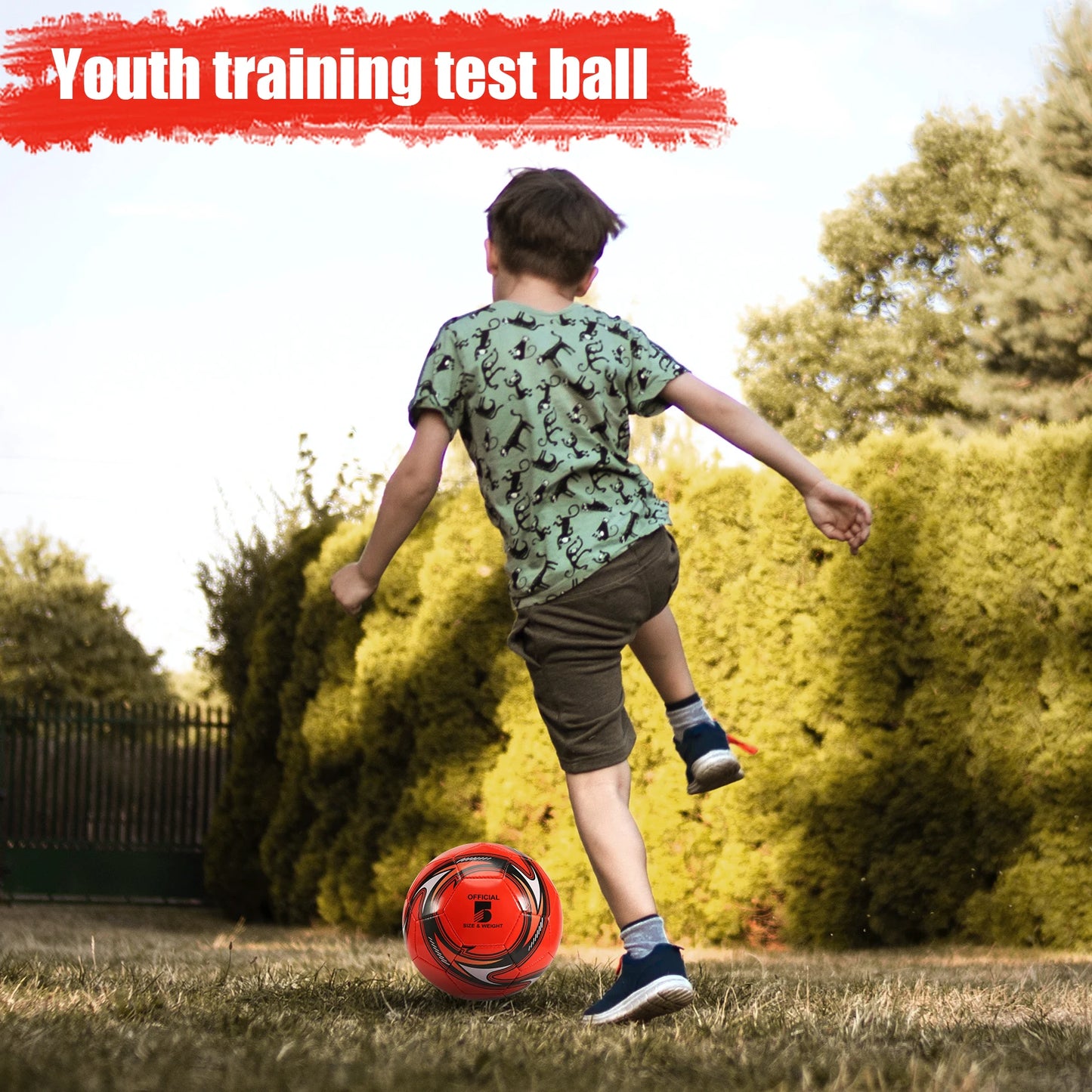 Professional Soccer Ball Size 5 Official Soccer Training Football Ball Competition Outdoor Football Red - THOOBO!