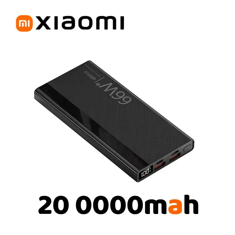 Xiaomi Power Bank 66W Super Fast Comes With 200000mAh Led Display PD 20W Fast Charge Cable Large Capacity Gift Mobile PowerBank