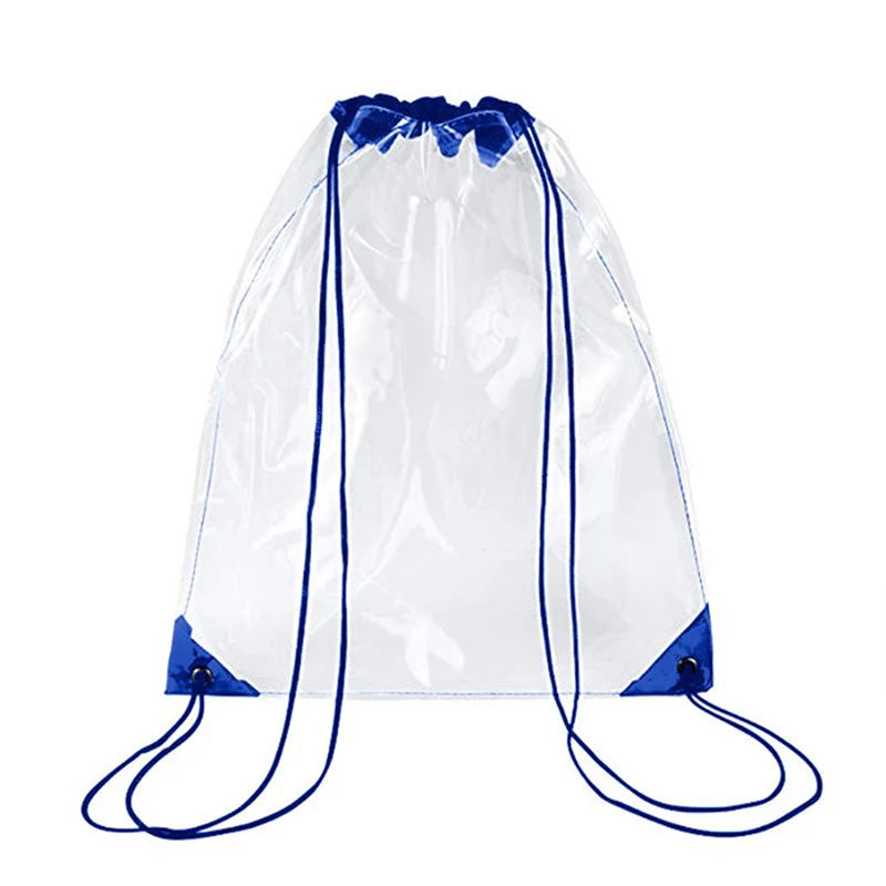Crystal Coast Carry — Transparent Drawstring Beach & Gym Backpack (PVC, Lightweight, Happy-Vibes Capacity)