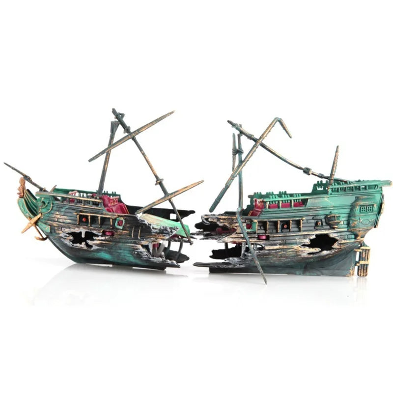Titanic Trouble: Split Shipwreck Aquarium Adventure Decor