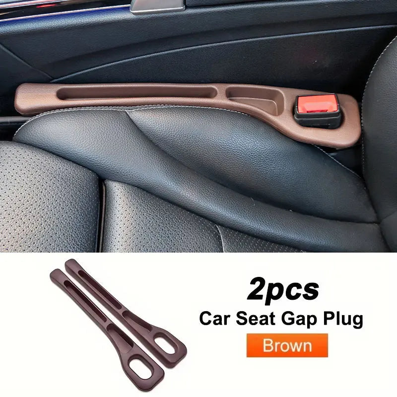 “Crumb Catchers Deluxe” – 2pc Universal Car Seat Gap Filler Duo w/ Leak-Proof Storage & Comfort Touch Strip