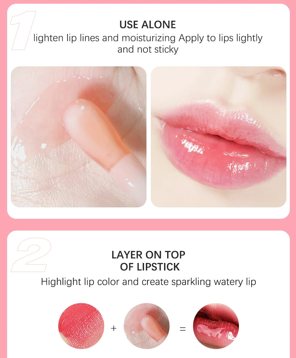 Moisturizing Lip Balm Original Lip Oil Gloss Care of the Lips Benetitnt for Lips Plumping Exfoliating Pink Plumping Gloss Oil - THOOBO!