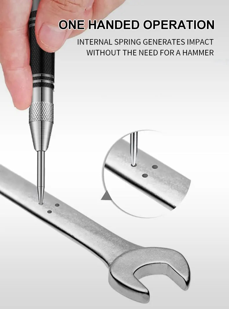 BangSnap 2-Pack Spring-Loaded Center Punch Tools – Auto Glass Striker, Window Breaker & Wood Drill Locator (128mm Precision Impact Set) - THOOBO!