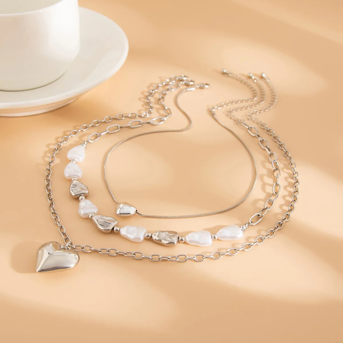 2025 “Heartwired” Boho Luxe Pearl-Layered Pendant – Mood-Ready Romantic Gold Necklace for Girls, Goddesses & Grown Crushes - THOOBO!