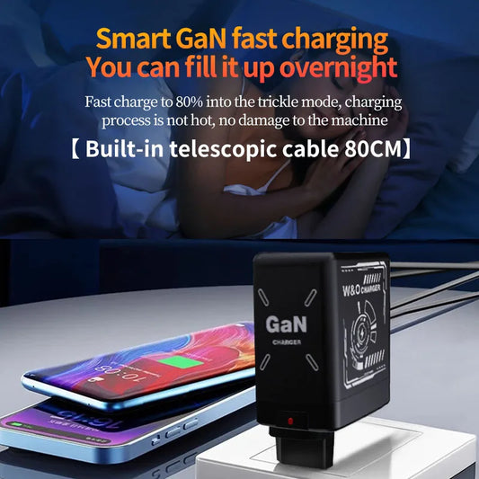 W&O GaN Fast Charging 20W Cable Type C and Lightning Liquid Silicone Cable for iPhone 14 15 Pro Max Xiaomi Realme Redmi 