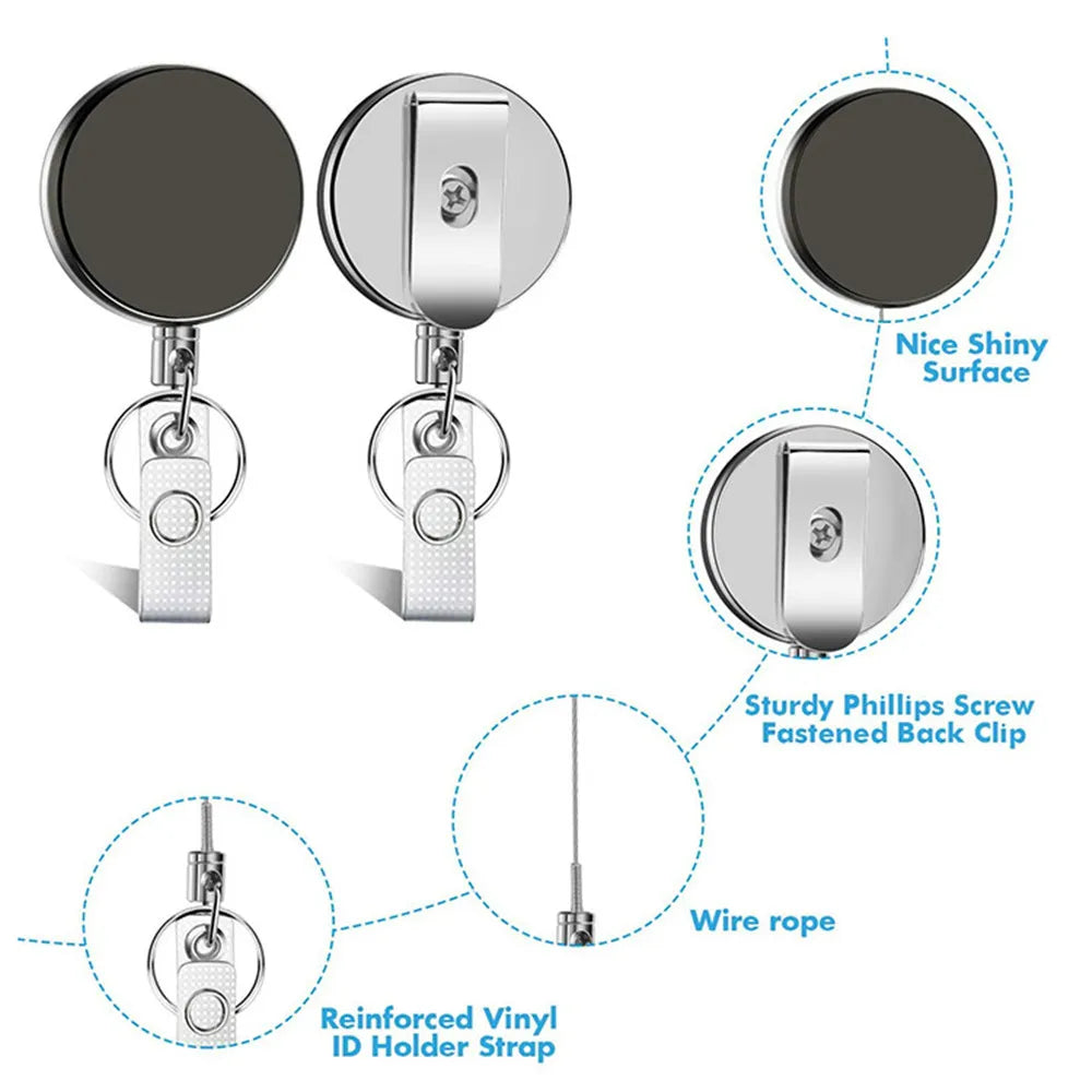 New Retractable Nurse Badge Reel Clip Badge Holder Students Doctor ID Card Holder Keychain Office Accessories - THOOBO!