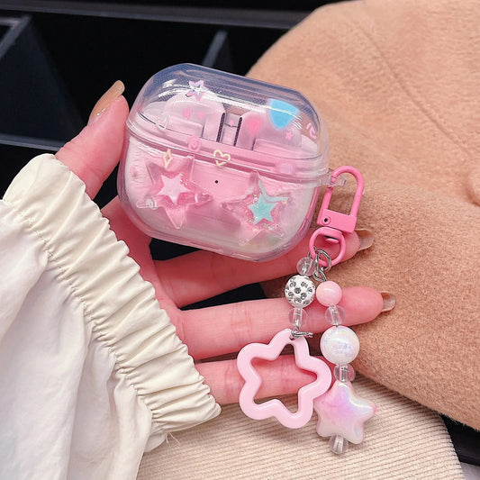 TPU Flower Earphone Case for Samsung Galaxy Buds 3 Pro for Samsung Galaxy Bugs 3 Earphone Cover with Keychain