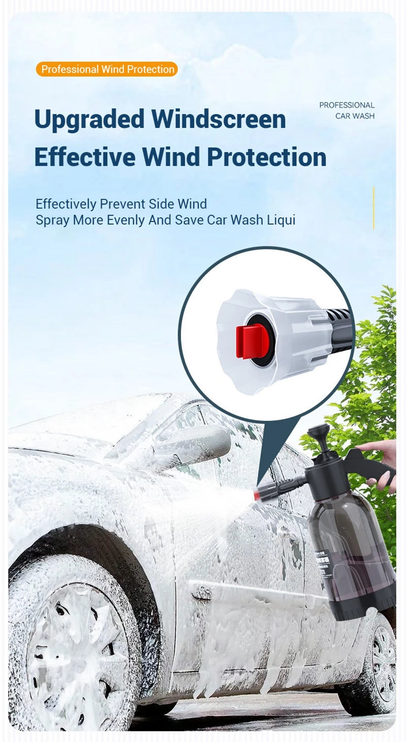 2L Car Wash Spray Bottle Foam Wash Sprayer Hand Pump Foam Sprayer Car Air Pressure Spray Washer Nozzle Can Auto Window Cleaning - THOOBO!