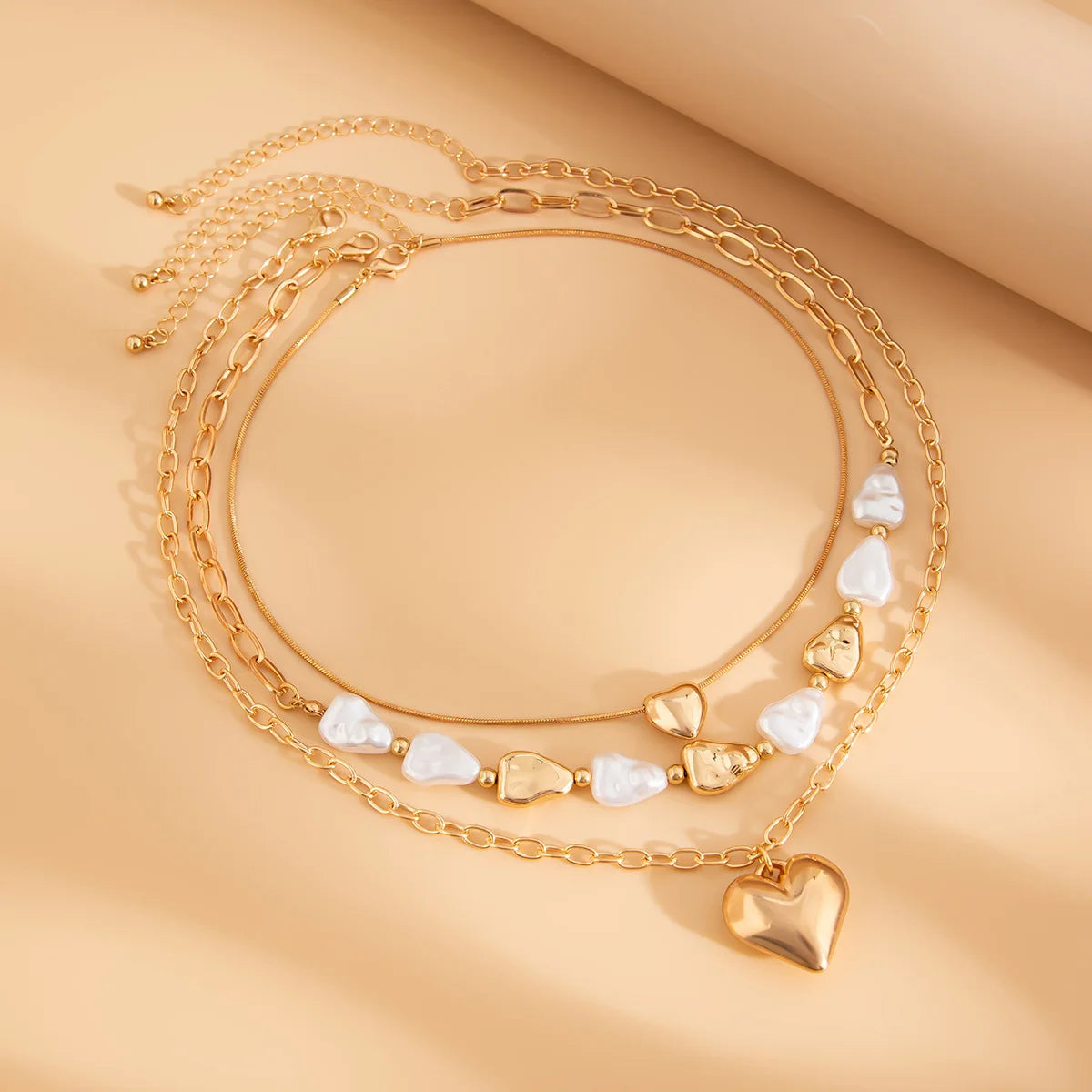 2025 “Heartwired” Boho Luxe Pearl-Layered Pendant – Mood-Ready Romantic Gold Necklace for Girls, Goddesses & Grown Crushes - THOOBO!