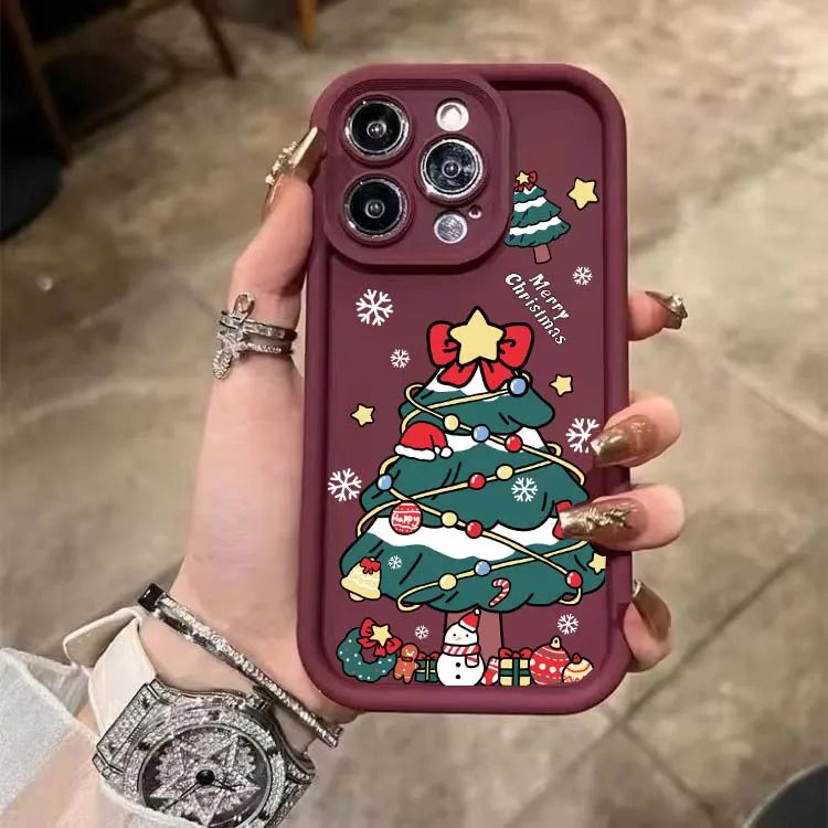 Merry Christmas Tree Gift Case For Google Pixel 8A 7A 9 Pro XL 7 8 PRO 7Pro Pixel7A Phone Casing Solid Color Soft TPU