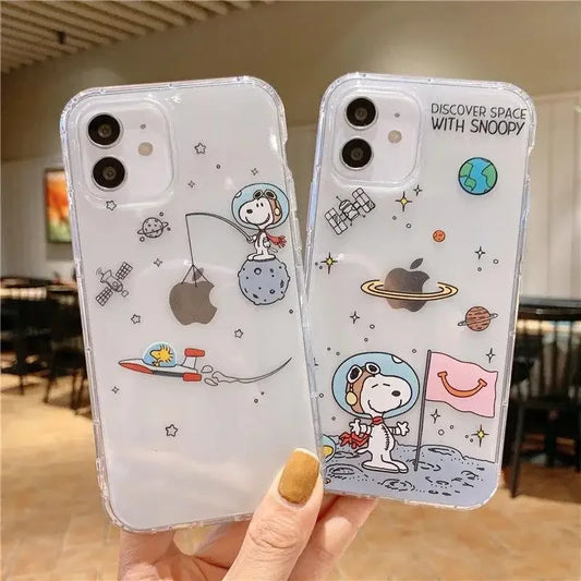 Cute Funny Snoopy Case For Iphone 15 Pro Max 11 14 13 12 Mini 6s 6 7 8 Plus X XS XR Cover Silicone Couqe Soft Transparent