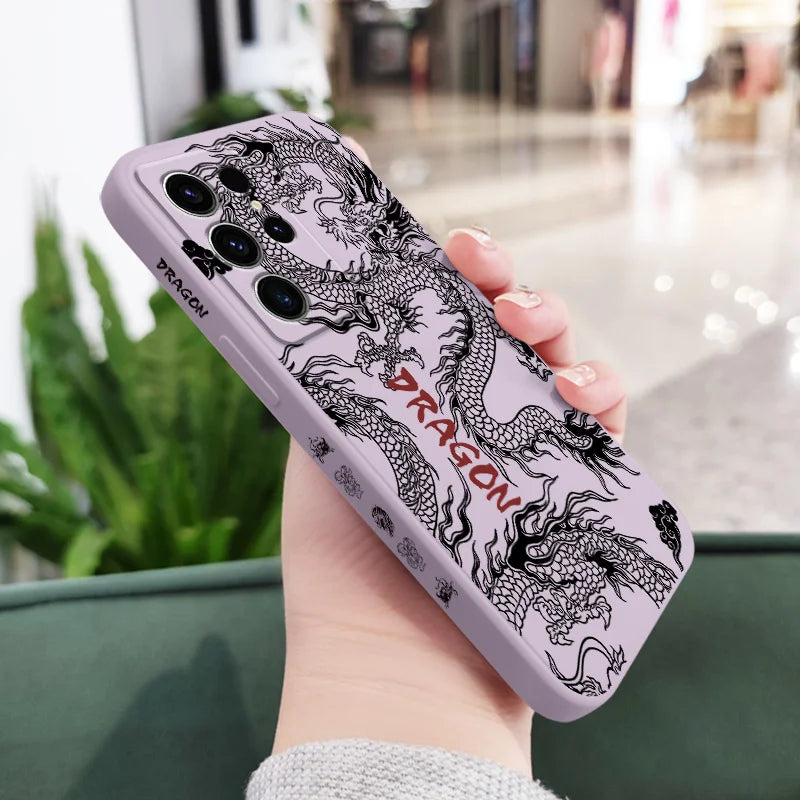 Devil Dragon Phone Case For Samsung Galaxy S24 S23 S22 S21 S20 S10 S10E Ultra Plus FE Note 20 Ultra 10 Plus Cover