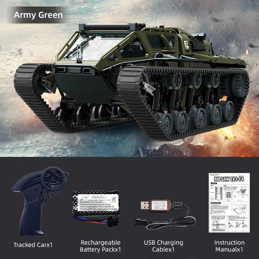 JJRC C8812 RC Tank with LED Lights Tracked Off-Road Vehicle Toy