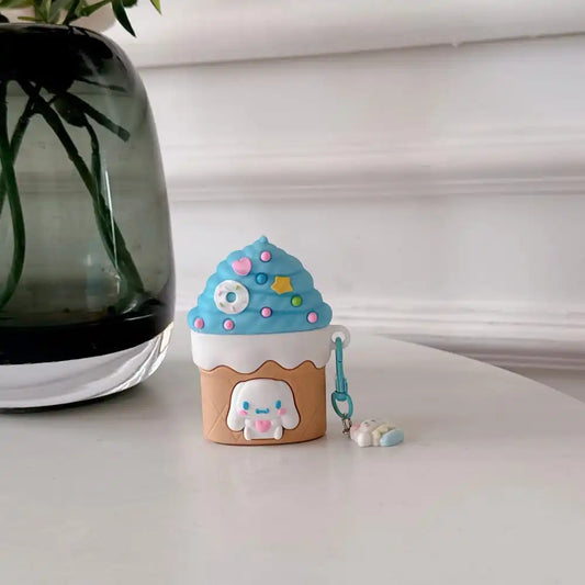 Hot Cute Cartoon Anime Role Ice Cream Cone Cinnamoroll Earphone Case for AirPods 1 2 3 Pro 2rd Soft Silicone Protective Cover