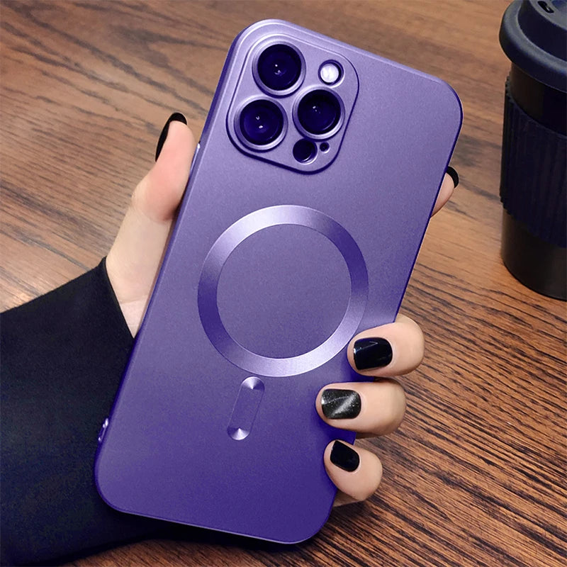 Original For Magsafe Magnetic Case For iPhone 16 13 12 11 14 15 Pro Max Matte Shockproof Cover Wireless Charge Phone Accessories - THOOBO!