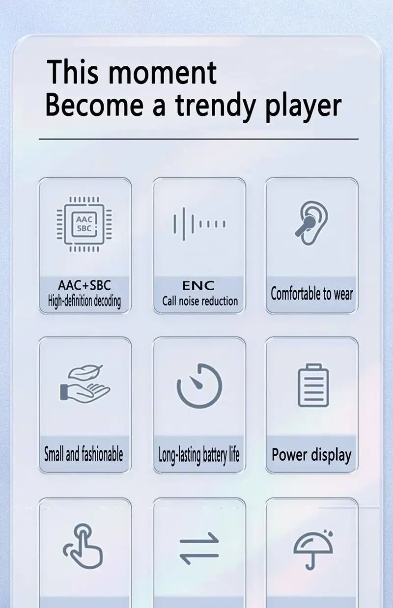 Original T2 Transparent Wireless Bluetooth Earphones with LED Power Display – HiFi Stereo Sound & Built-in Mic for Xiaomi and More - THOOBO!