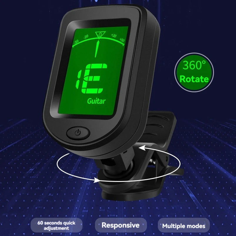 NEW Rechargeable Guitar Tuner For All Instruments Clip on Electronic Tuner for Guitar Bass Ukulele Violin Mandolin Banjo - THOOBO!