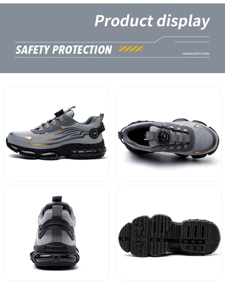 CloudGuard ProMesh Work Shoes – Smash-Proof, Puncture-Resistant, Zero-Lace Safety Sneakers for All-Day Comfort!