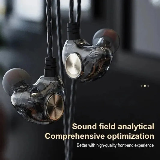 Dynamic HiFi Wired Earphone In Ear Monitor Sport Headphones Bass Stereo Gaming Noise Cancelling Headset Music Earbuds With Mic