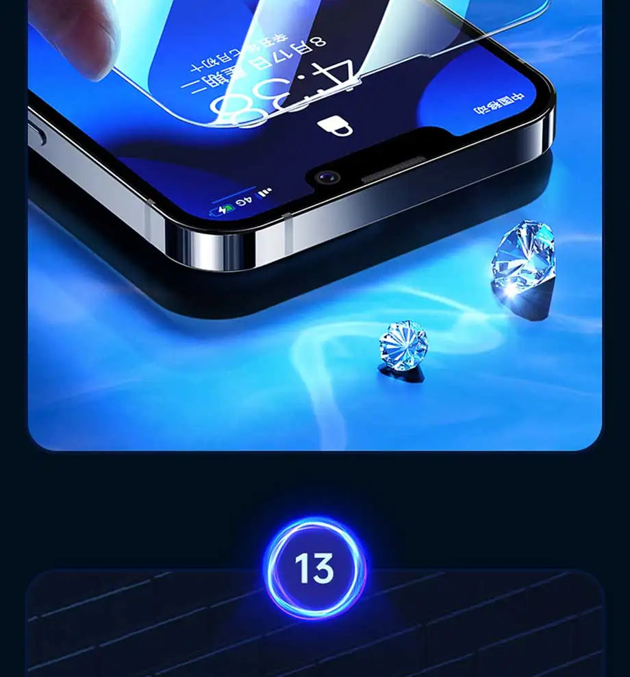 4PCS Tempered Glass for iPhone 11 12 13 14 15 Pro XR X XS Max Screen Protector on for iPhone 12 13 Mini 7 8 6 Plus SE Glass - THOOBO!