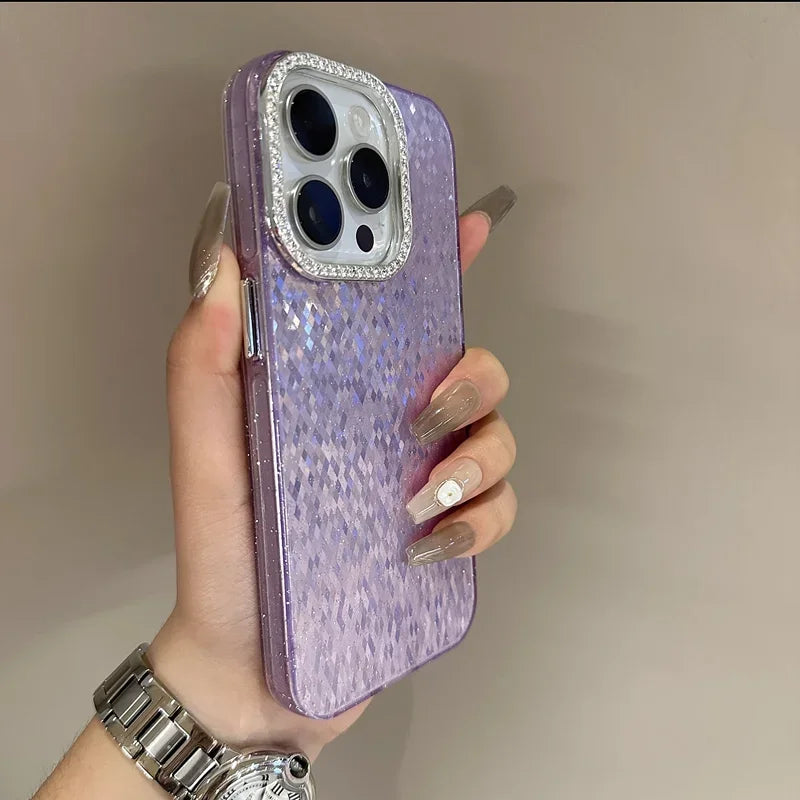 Luxury Electroplated Glitter Phone Case For iPhone 12 13 14 15 Pro Max Transparent Bumper Shockproof Cases Cover