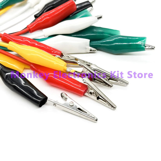 ZappySnaps 10PCS Color Pop Gator Grips – Double-Ended Alligator Clip Jumper Wires (46cm DIY Test Leads) - THOOBO!