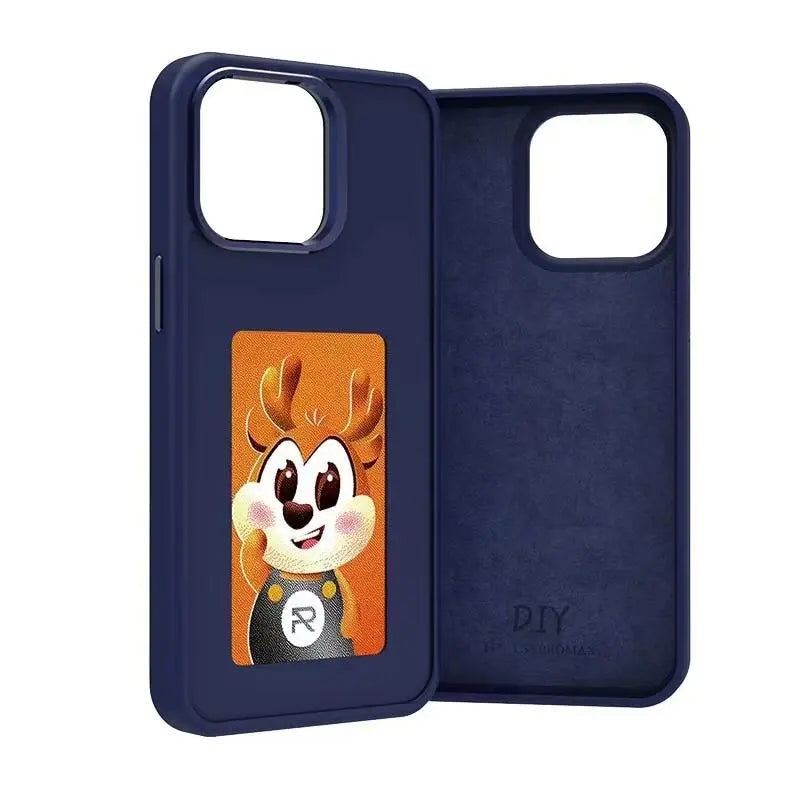 DIY E-Ink Screen NFC Function Phone Case Four Color Display Wireless Transmission 3.7-inch Screen for Iphone 13/14/15