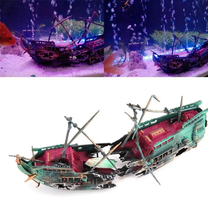 Titanic Trouble: Split Shipwreck Aquarium Adventure Decor