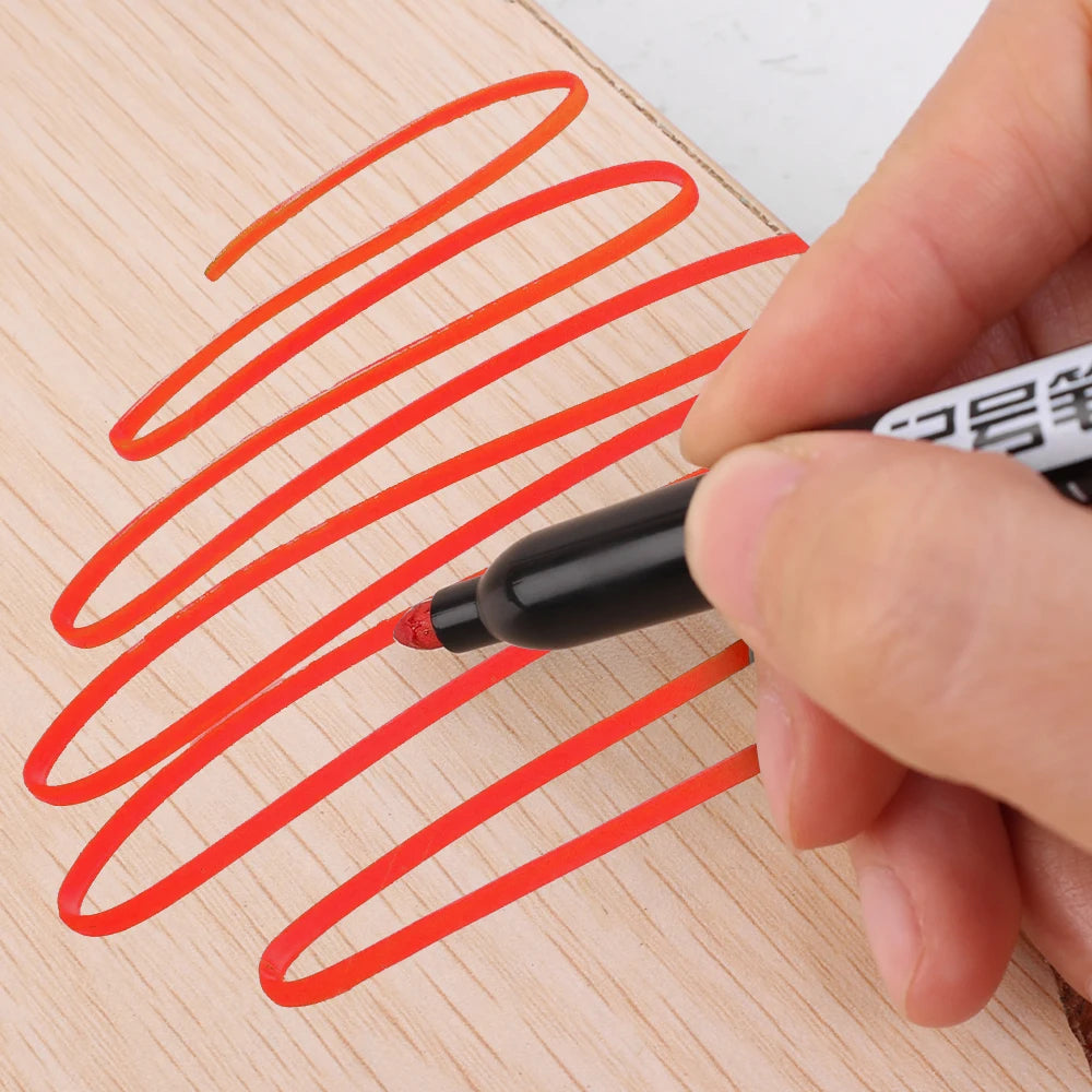 Permanent Marker Pen Drawing Markers Black Blue Red Waterproof Ink Sketch Pens Stationery Art School Supplies For Glass Metal - THOOBO!