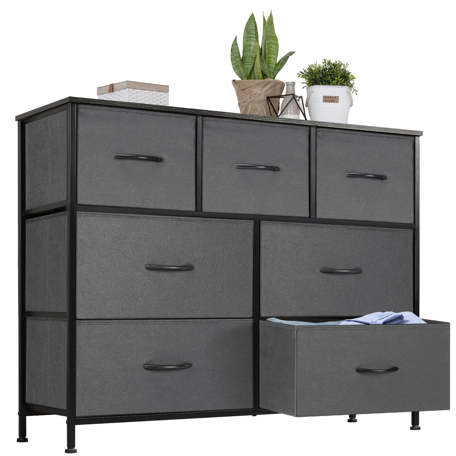 JHK Desser For Bedroom With 7 Fabric Drawers Organizer Storage Closet Chest Clothes For Living Room Display Cabinet Of Furniture - THOOBO!